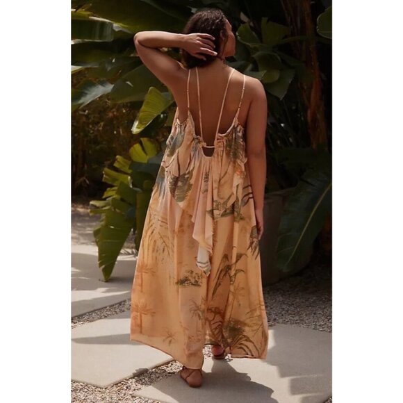 Anthropologie Strappy Sheer Midi Cover-Up Dress - Picture 2 of 9